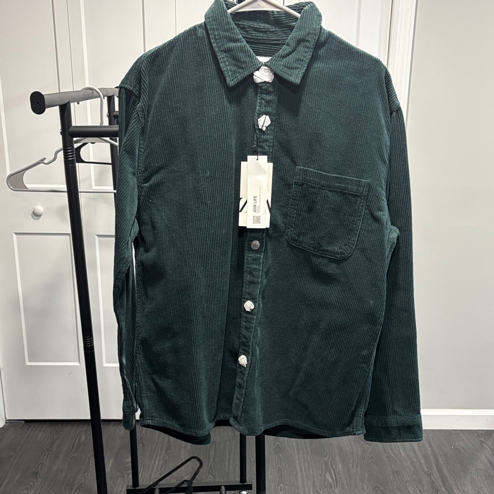 Zara Forest Green Corduroy Shirt